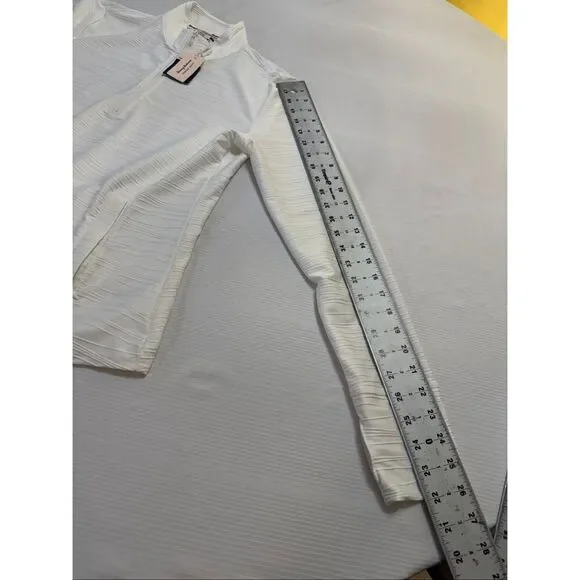 NWT Tommy Bahama Womens Golf Half Zip Performance LS WHITE Jacket UPF50 MEDIUM - Picture 7 of 13